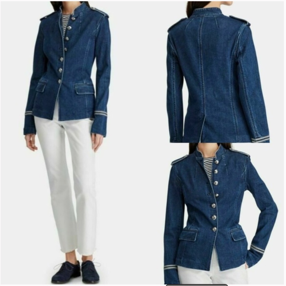 Ralph Lauren Military Bluestar Denim Jacket Sz 6P NWT